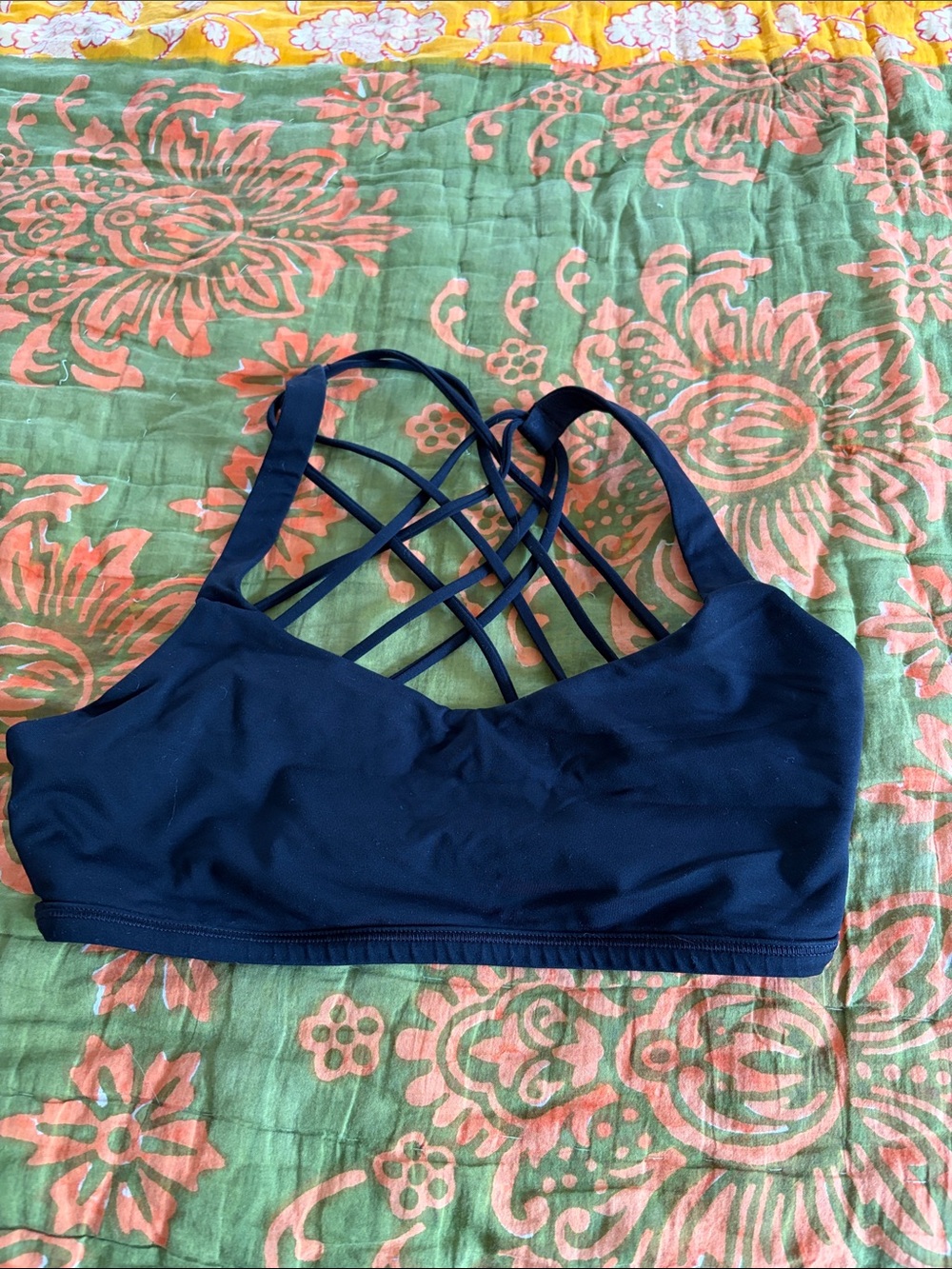 lululemon athletica Black Strappy Crisscross Back Sports Bra
